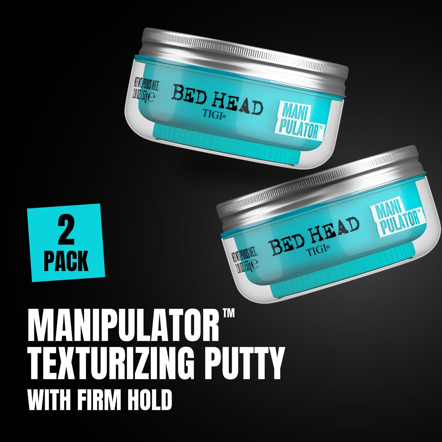 Bed Head by TIGI Manipulator Texturizing Putty - Premium Hair Putty for Men & Women - Incredible Texture & Style - For Styling Short to Medium Hair - Finish on Wet or Dry Hair - 2.01 oz (Pack of 2)