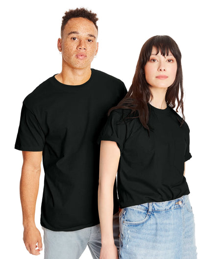 Hanes Mens Beefy-t Pocket T-shirt, Heavyweight Cotton Tee For Men, Full-cut 1 Or 2 Pack Fashion-t-shirts, Navy - 2 Pack, X-Large US