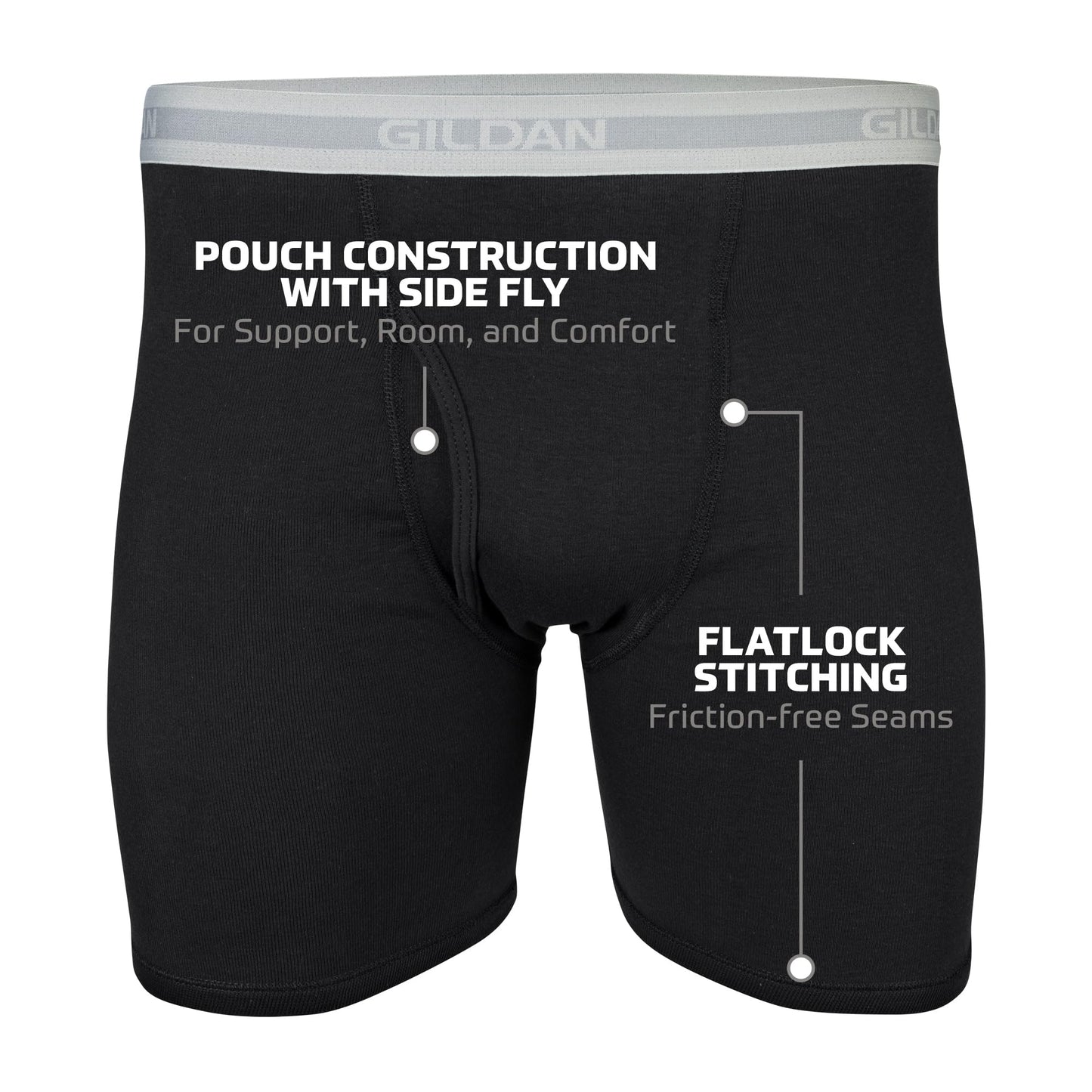 Gildan Men's Underwear Boxer Briefs, Multipack, Black/Charcoal/Sport Grey (5-Pack), X-Large