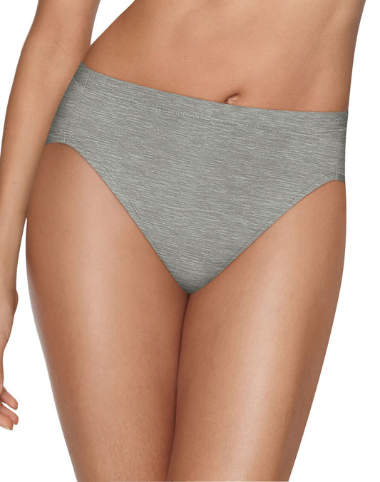Hanes Women's Cool Comfort Microfiber Hi-Cut Panty - 4 Pack HXMFHC 9 Black/Buff/Silver/Grey