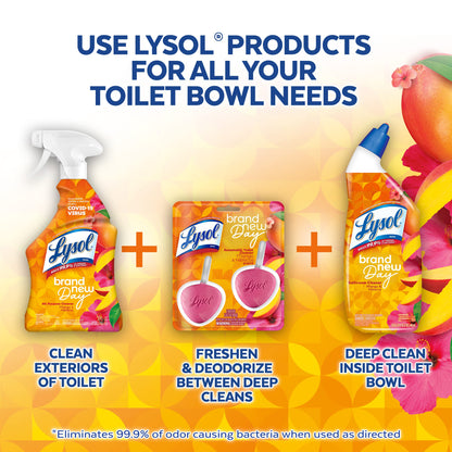 LYSOL Toilet Bowl Cleaner Gel, For Cleaning and Disinfecting, Stain Removal, Mango and Hibiscus, 24oz