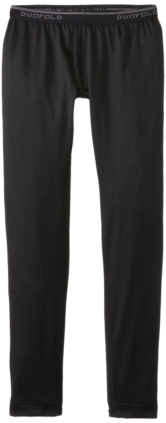 Duofold Boys Mid Weight Varitherm Thermal Pant, Black, X-Small