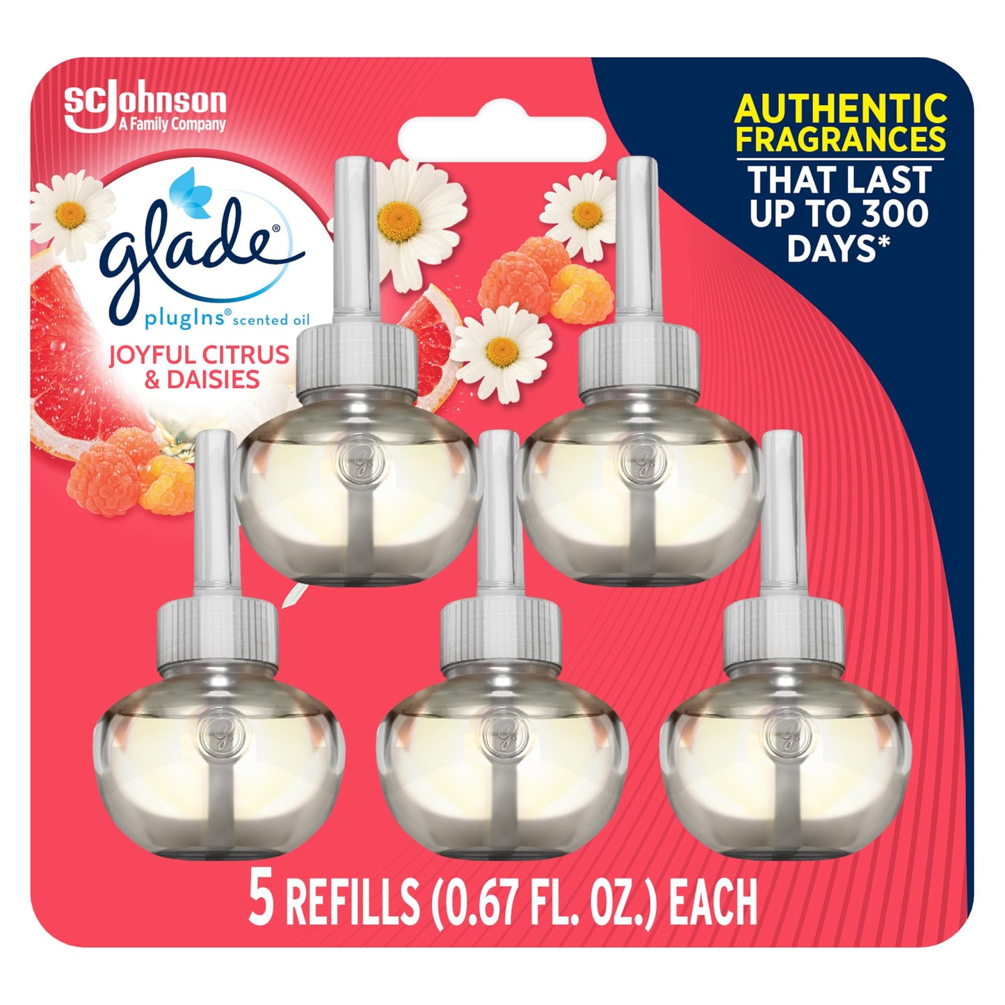 Glade PlugIns Refills Air Freshener, Scented and Essential Oils for Home and Bathroom, Hawaiian Breeze, 3.35 Fl Oz, 5 Count