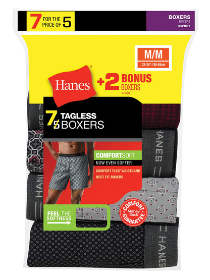 Hanes Men's Exposed Waistband Boxers X-Large Assorted