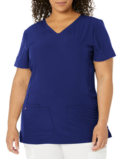 HeartSoul Women's Pitter-Pat V-Neck Scrubs Shirt, Khaki, XX-Small