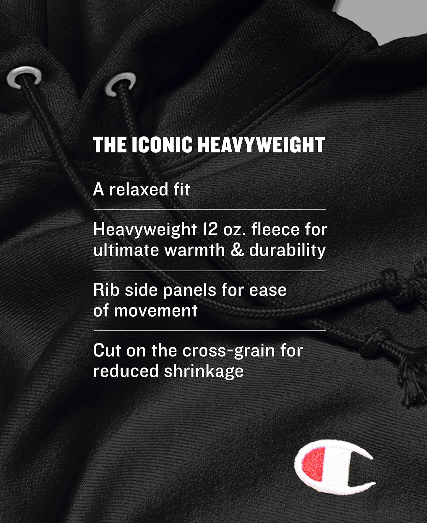 Champion Men's Reverse Weave Pullover Left Chest Script, White, Large