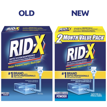 Rid-X Septic Tank System Treatment Powder, Septic Tank Treatment, 19.6 Ounce