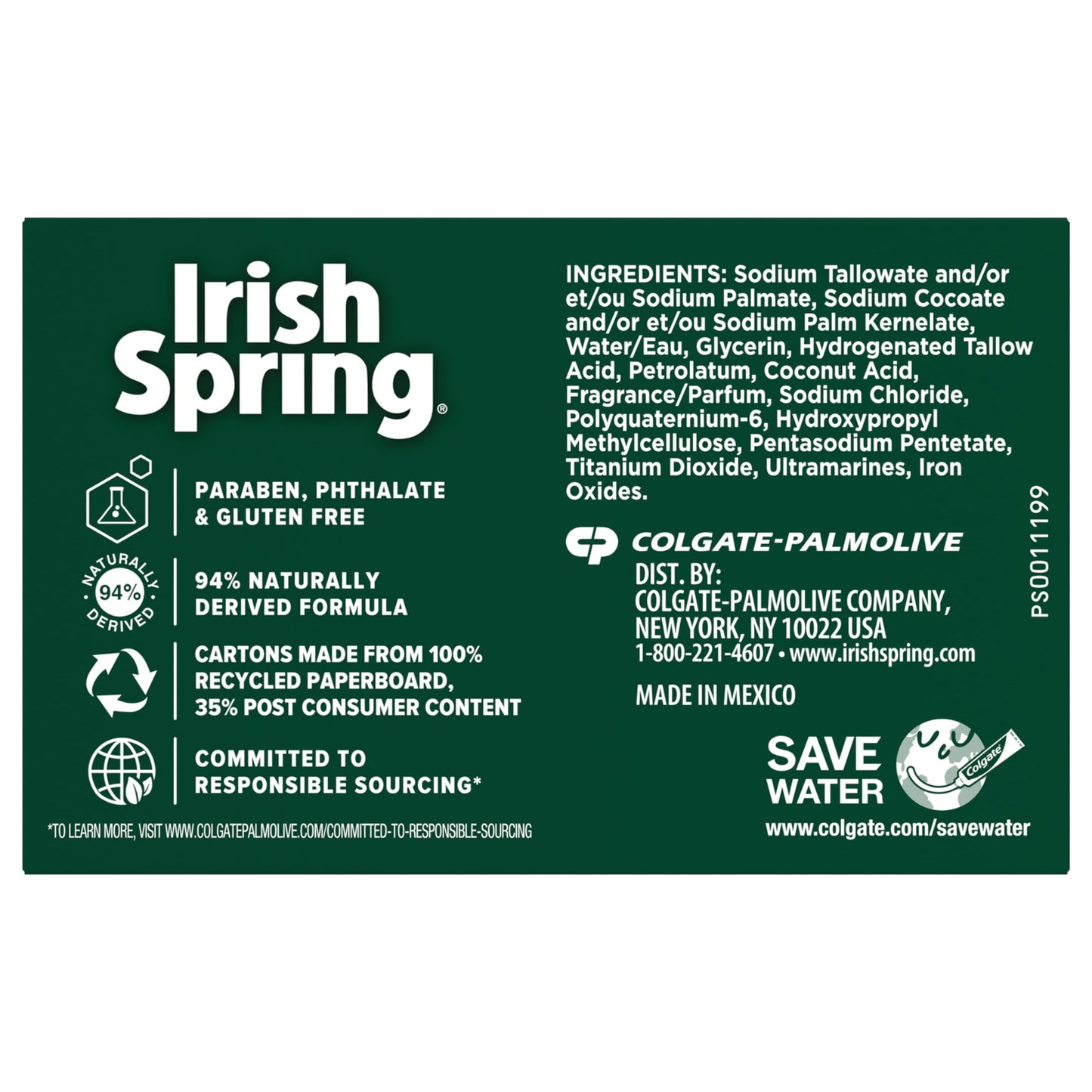 Irish Spring Moisture Blast Deodorant Bar Soap for Men, 12 Hour Fresh Deodorant Soap, 3.7 oz Bar (12 Pack)