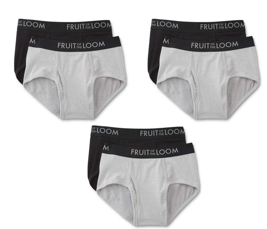 Fruit of the Loom Men's Stripe Solid Fashion Brief(Pack of 6) - Small