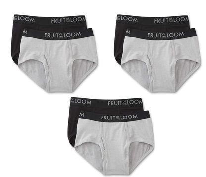 Fruit of the Loom Men's Stripe Solid Fashion Brief(Pack of 6) - Medium