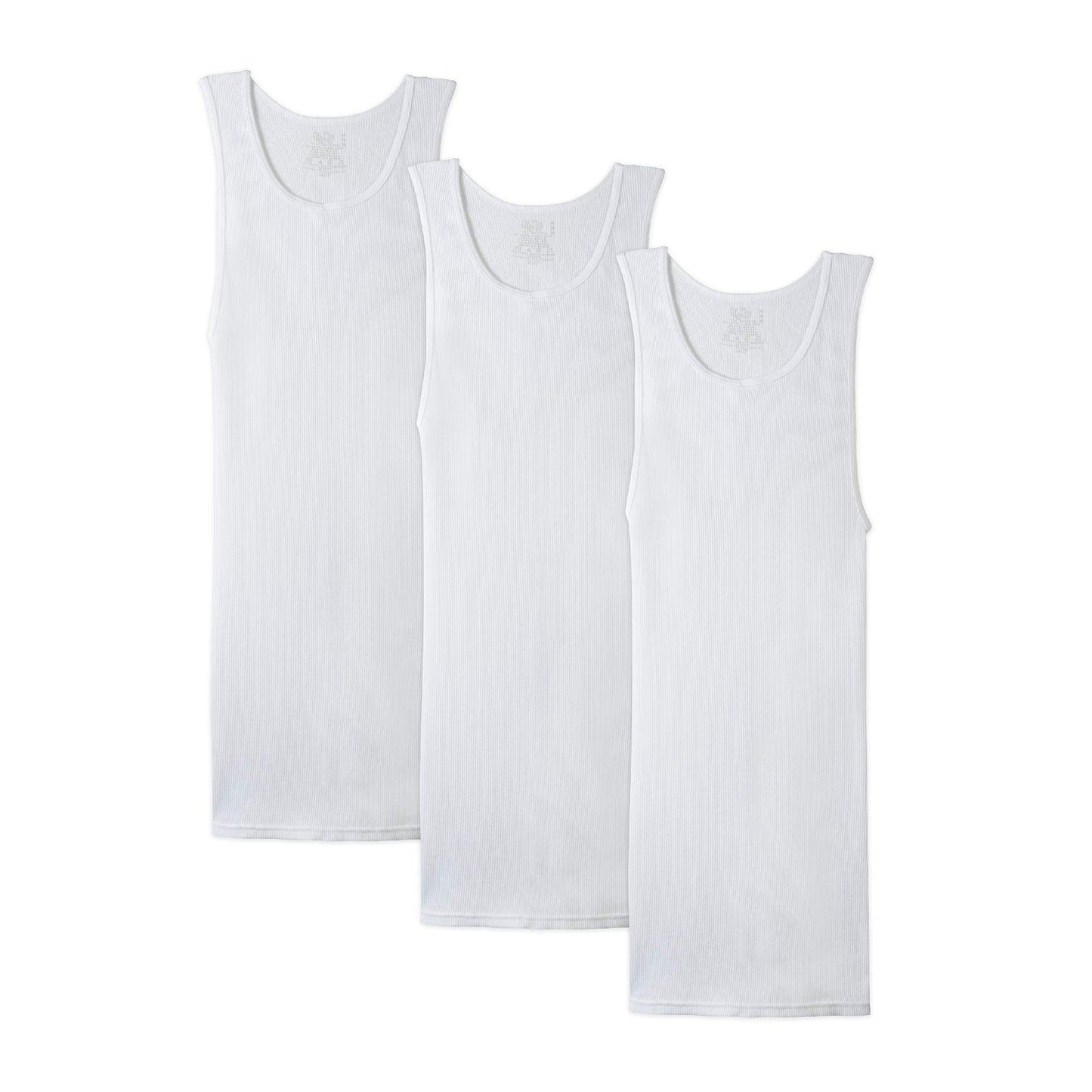 Fruit of the Loom Men's Tall Tag-Free Undershirts, Big Man-Tank-3 Pack, 3X-Large