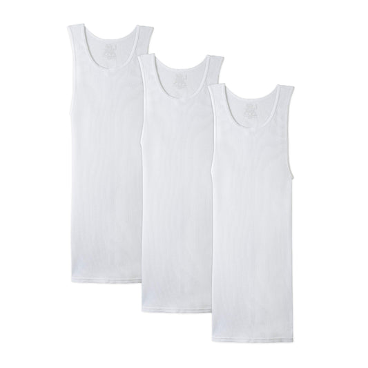 Fruit of the Loom Men's Tall Tag-Free Undershirts, Big Man-Tank-3 Pack, 3X-Large