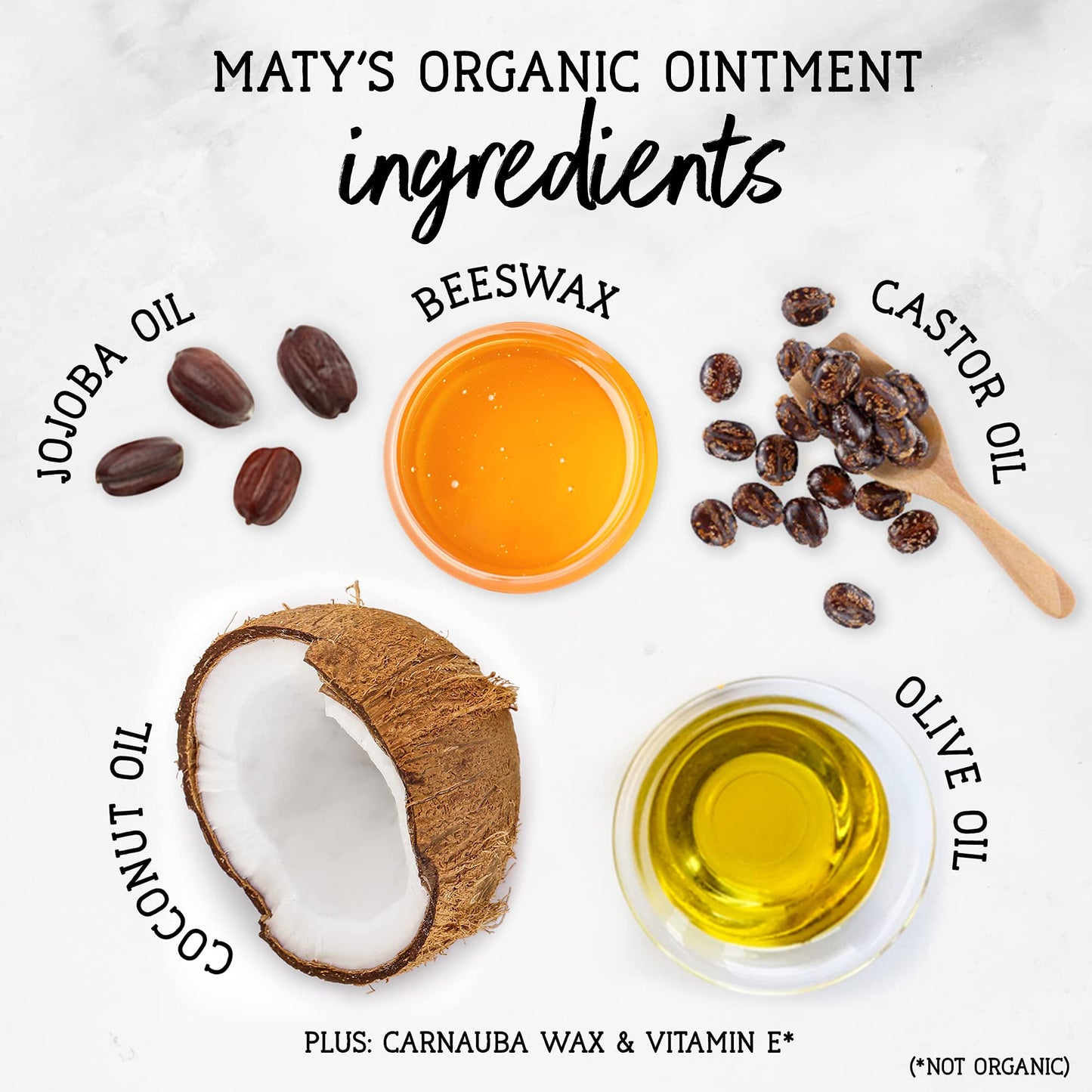 Maty's Organic Multipurpose Baby Ointment - Petroleum-Free Diaper Cream with Coconut & Jojoba Oils - 10 oz