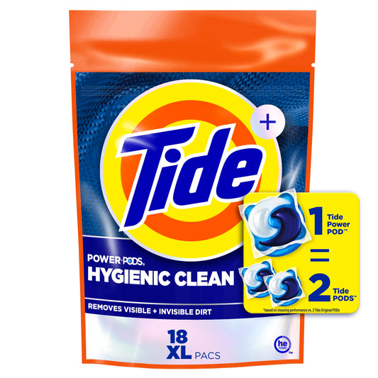 Tide Hygienic Clean Heavy 10x Duty Power PODS Laundry Detergent Soap Pods, Original, 41 count, For Visible and Invisible Dirt