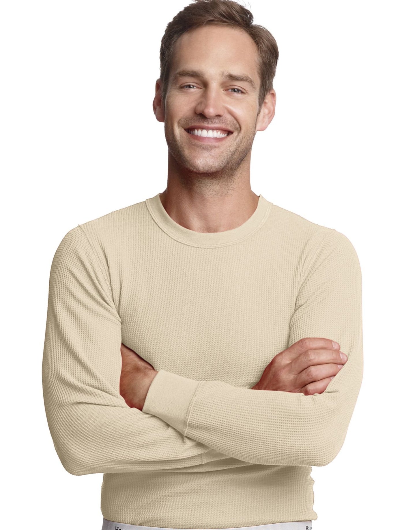 Hanes Men's X-Temp153; Thermal Crew 3X-4X 25444, 4XL, Natural