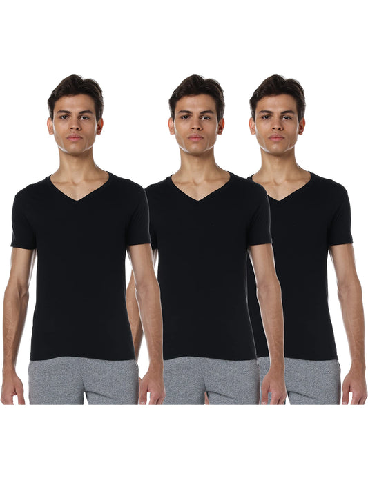 Hanes Ultimate mens Tagless Ultra Soft V-neck Tee - Multiple Packs Available undershirts, Assorted 3 Pack, Large US