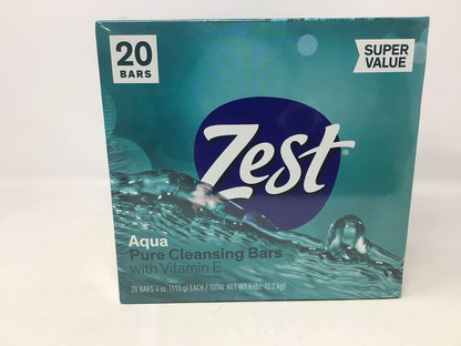 :Zest Bar Soap Aqua 4oz Bar Soaps - 20 Bar