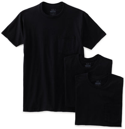 Fruit of the Loom Men's 3 Pack Work Gear Pocket Tee Large Green