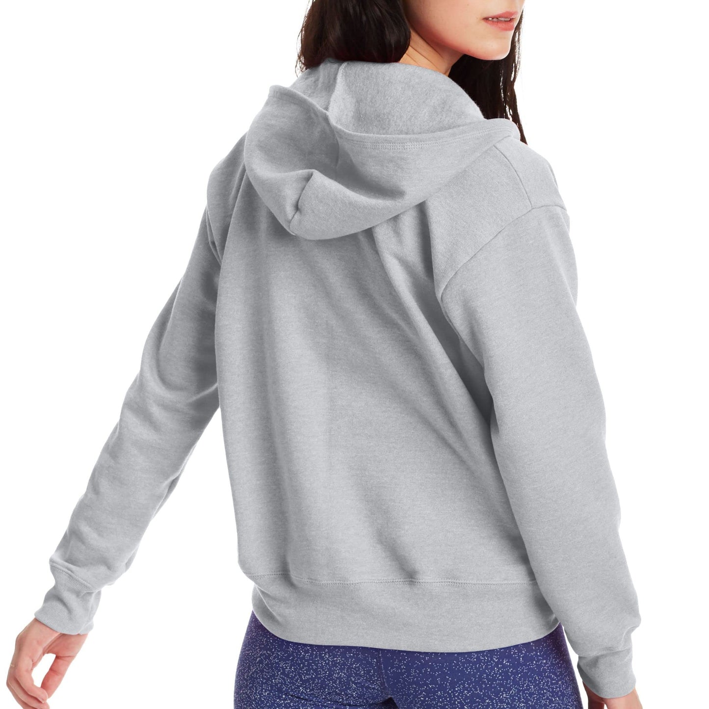 Hanes Women's EcoSmart Full-Zip Hoodie Sweatshirt, Light Steel, Small