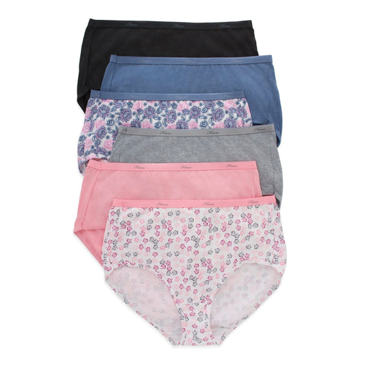 Hanes womens Cotton Underwear Briefs, 6 Pack - Brief Fashion Assorted, 9 US