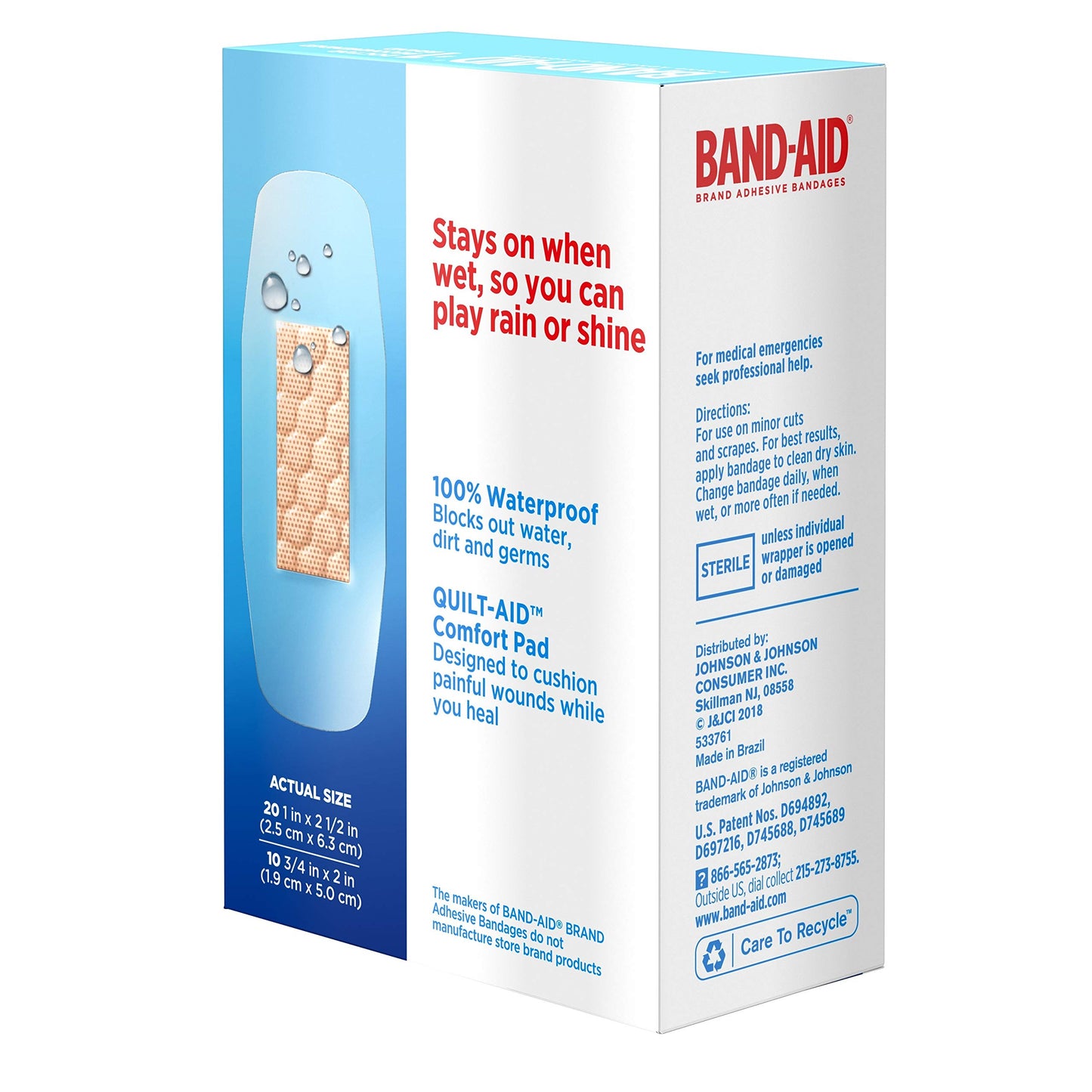 BAND-AID Bandages Water Block Plus Clear Assorted Sizes 30 Each (Pack of 2)