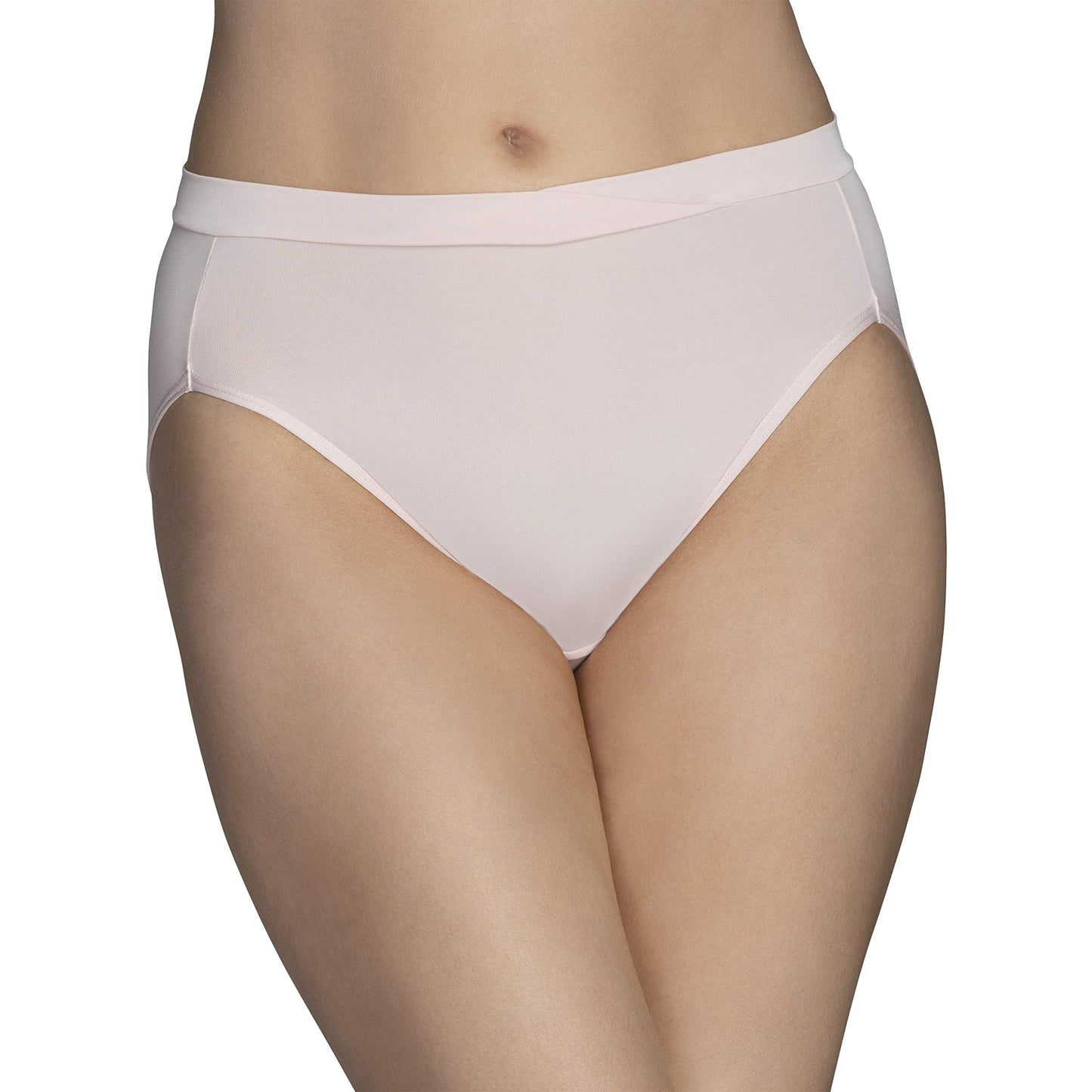 Vanity Fair Women's Beyond Comfort Hi Cut Panties, Seamless Waist-Black, 9