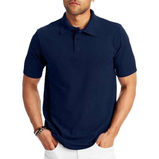 Hanes Men's Short Sleeve X-Temp W/FreshIQ Polo, Navy, 6X-Large