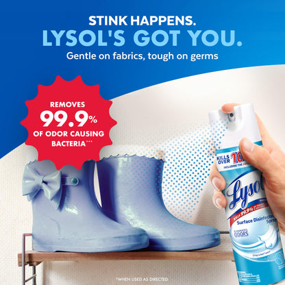 Lysol Disinfectant Spray, Household Essential Cleaning Supplies, Multi-Purpose Room Spray, Antibacterial and Sanitizer Spray, Upholstery Deodorizer, Home and Bathroom,Crisp Linen,12.5 fl oz(pack of 1)