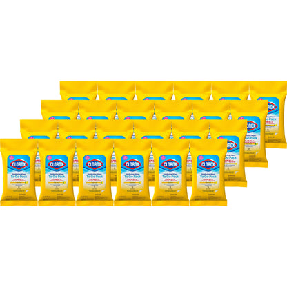 Clorox Disinfecting On The Go Travel Wipes, Fresh Scent, 9 Count, Pack of 24 (Package May Vary)