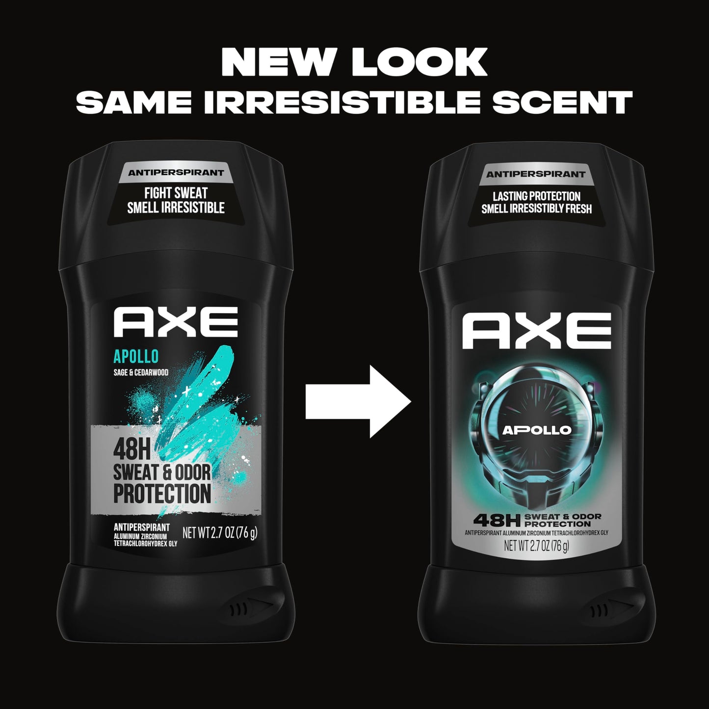AXE Antiperspirant Deodorant Stick Apollo 48 Hour Sweat and Odor Protection for Long Lasting Freshness, Sage & Cedarwood Men's Deodorant 2.7 oz