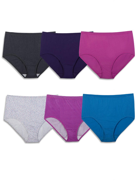 Fruit of the Loom Women's Covered Waistband 6 count (Pack of 1)