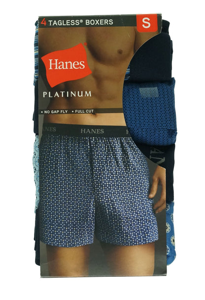 Hanes Ultimate Men's 4-Pack Platinum Printed Boxer, Assorted, Large