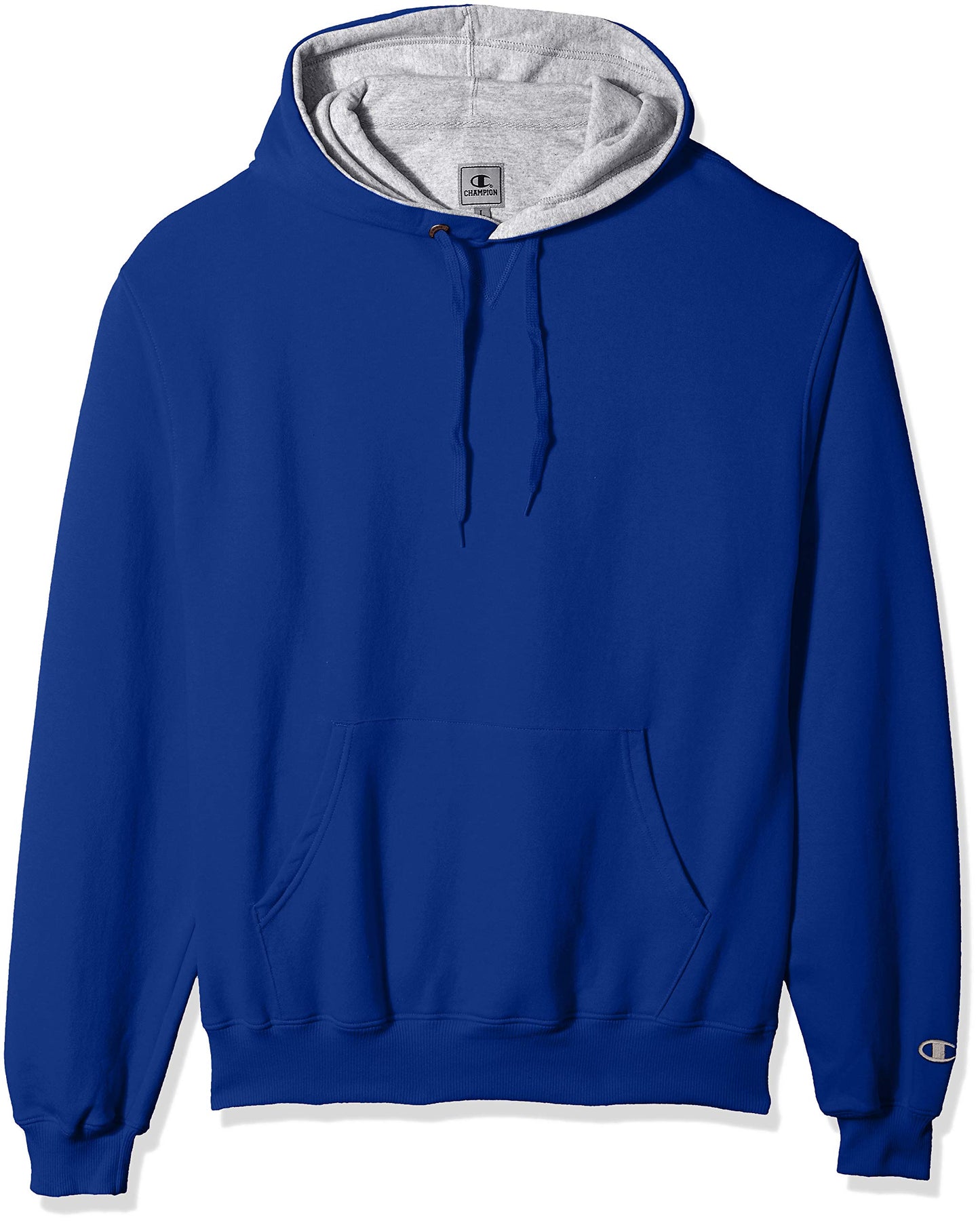 Champion Men's Cotton Max Pullover Hoodie, Silver/Gray, X Small