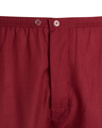 Ten West Apparel Men's 2-Piece Pajama Set with Short Sleeve Shirt and Long Pants, Size Small, Burgundy