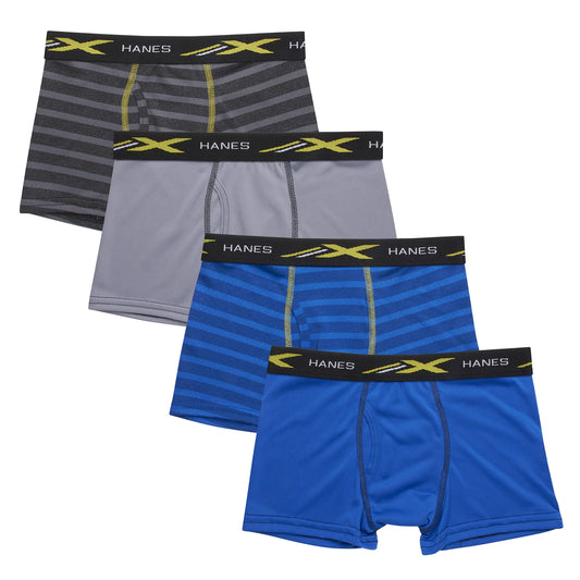 Hanes Boys' Boxer Brief, Assorted Stripes & Solids, Small