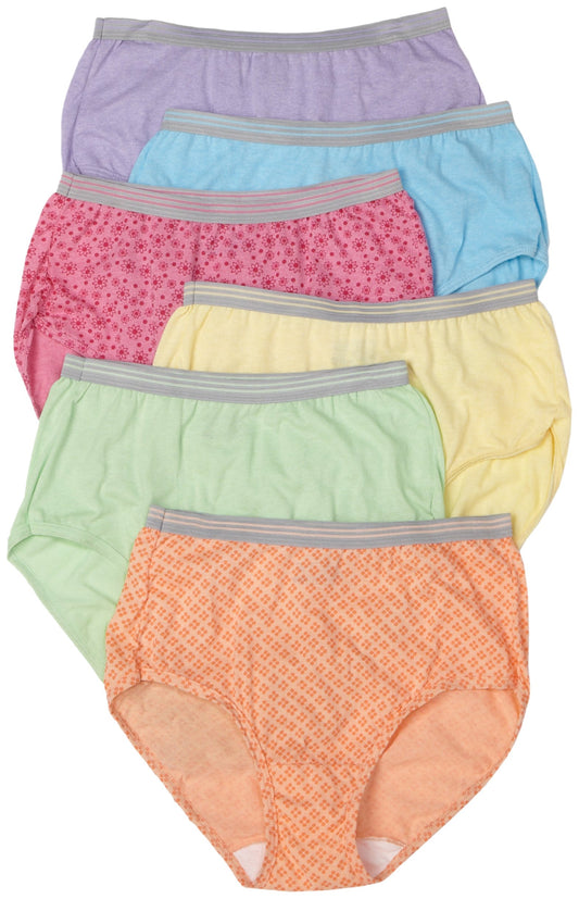 Fruit of the Loom Women's 6-Pack Heather Brief Panties,Assorted,6