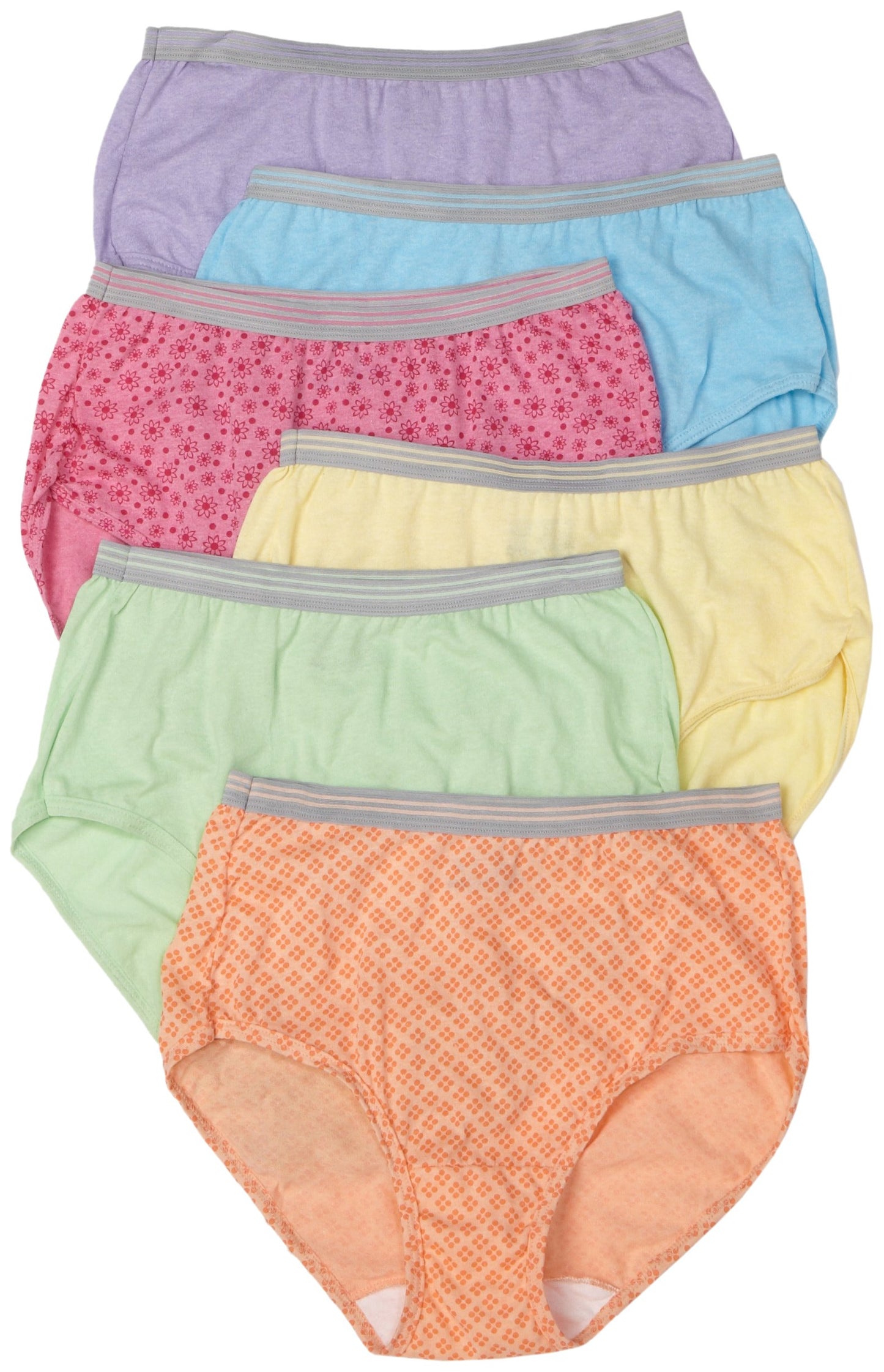 Fruit of the Loom Women's 6-Pack Heather Brief Panties,Assorted,6