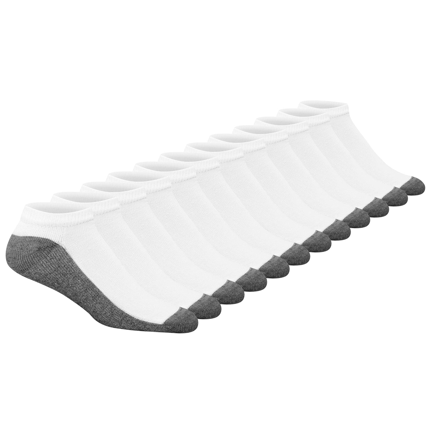 Hanes Mens Max 6 And Ultimate 8-Pack Ultra Cushion FreshIQ Odor Control With Wicking Low Cut Socks, White, White - 8 Pack, 6-12 US