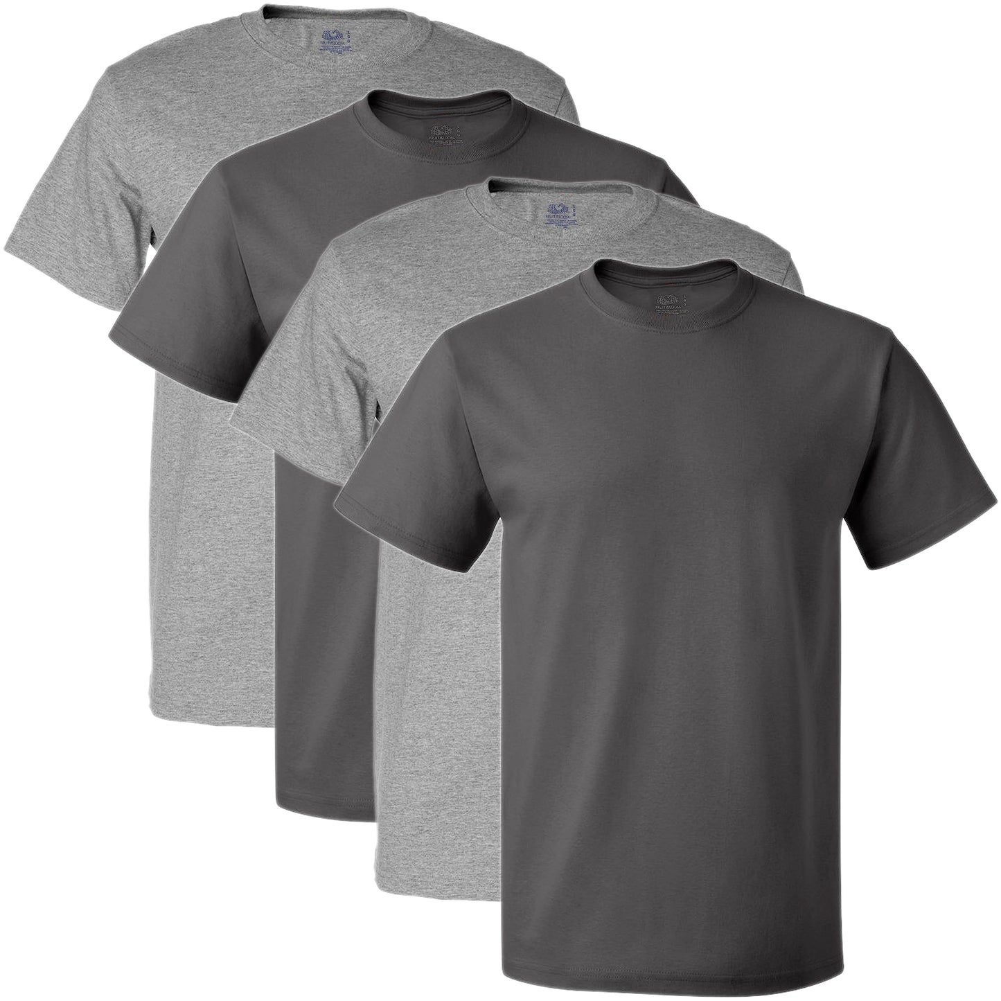 FOL Men's 5 oz. HD Cotton T-Shirt-ATHLETIC HEATHER/CHARCOAL GREY-M-4 Pack