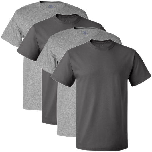 FOL Men's 5 oz. HD Cotton T-Shirt-ATHLETIC HEATHER/CHARCOAL GREY-M-4 Pack