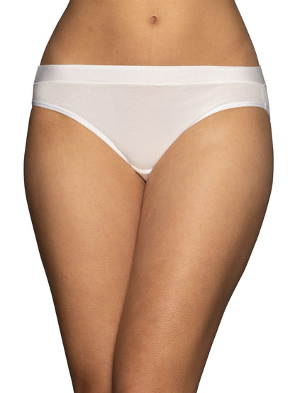 Vanity Fair Women's Beyond Comfort Bikini Panties, Silky Stretch-3 Pack-Black, 9
