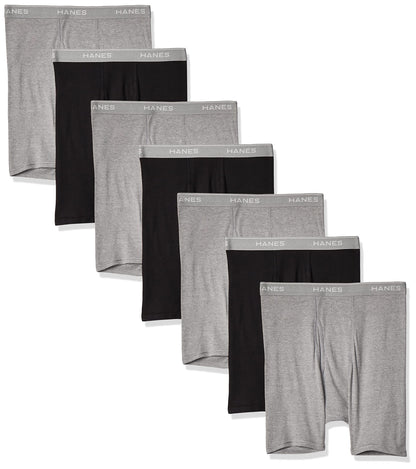 Hanes byHanes Mens Boxer Brief with Comfort Flex Waistband (2349B7) (Black/Grey - 7 Pack, XXX-Large)