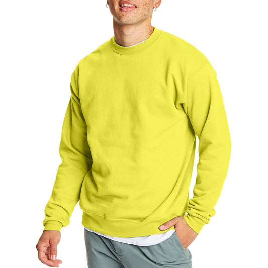 Hanes Men's EcoSmart Sweatshirt, safety green, Small