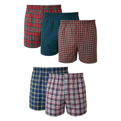 Hanes Men's TAGLESS® Tartan Boxers with Comfort Flex® Waistband 5-Pack