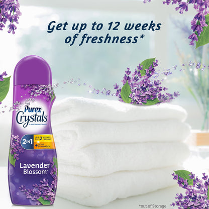 Purex Crystals In-Wash Fragrance and Scent Booster, Lavender Blossom, 15.5 Ounce, 4 Count