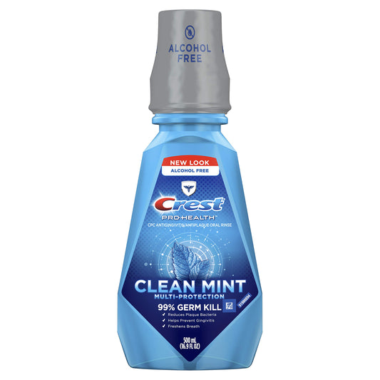 Crest Pro-Health Mouthwash, Alcohol Free, Clean Mint Multi-Protection, 500 mL (16.9 fl oz)
