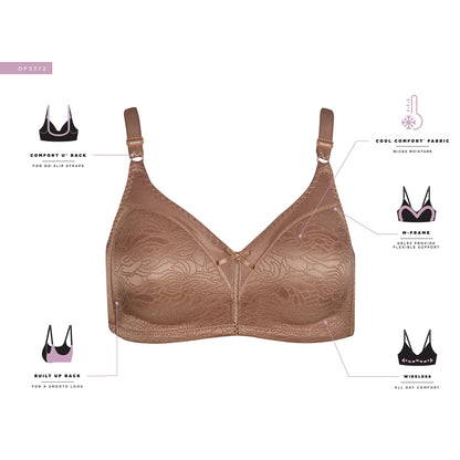 Bali Women's Double Support Spa Closure Wire-Free Bra, Black, 40C