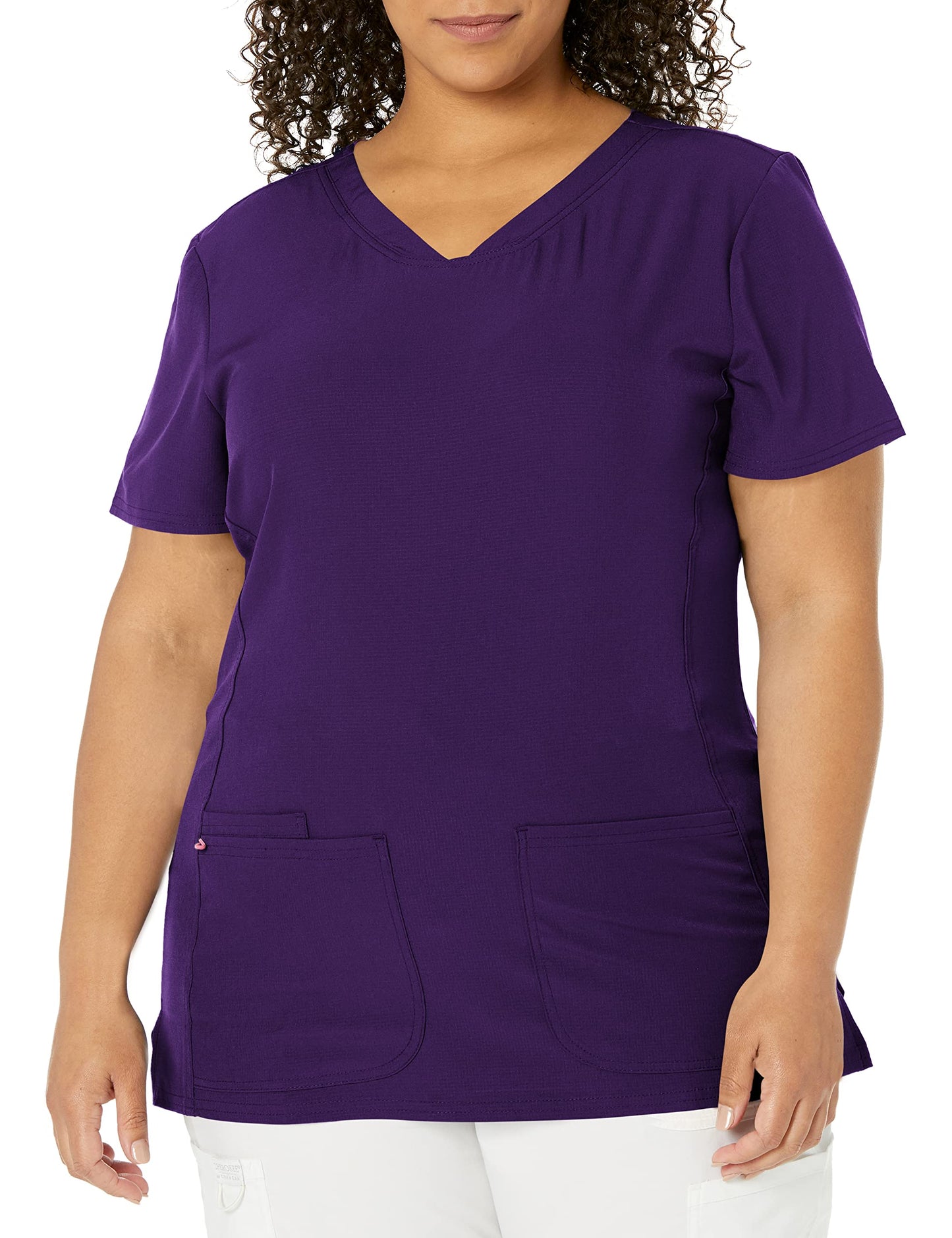 HeartSoul Women's Pitter-Pat V-Neck Scrubs Shirt, Khaki, XX-Small