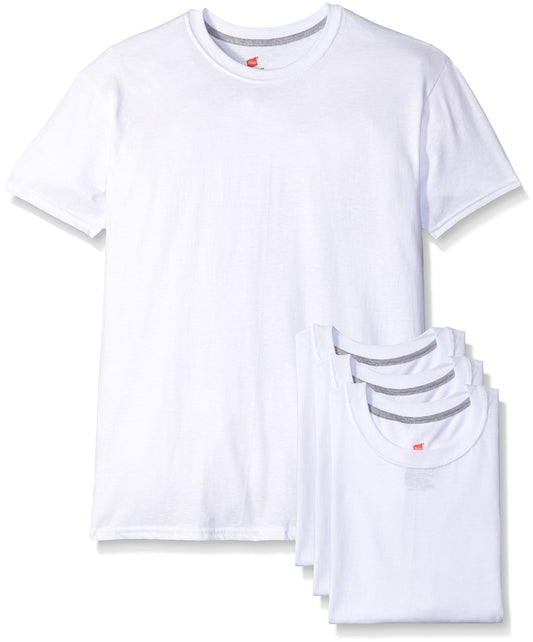 Hanes Men's 4-Pack Comfort Blend Crew, White, Large
