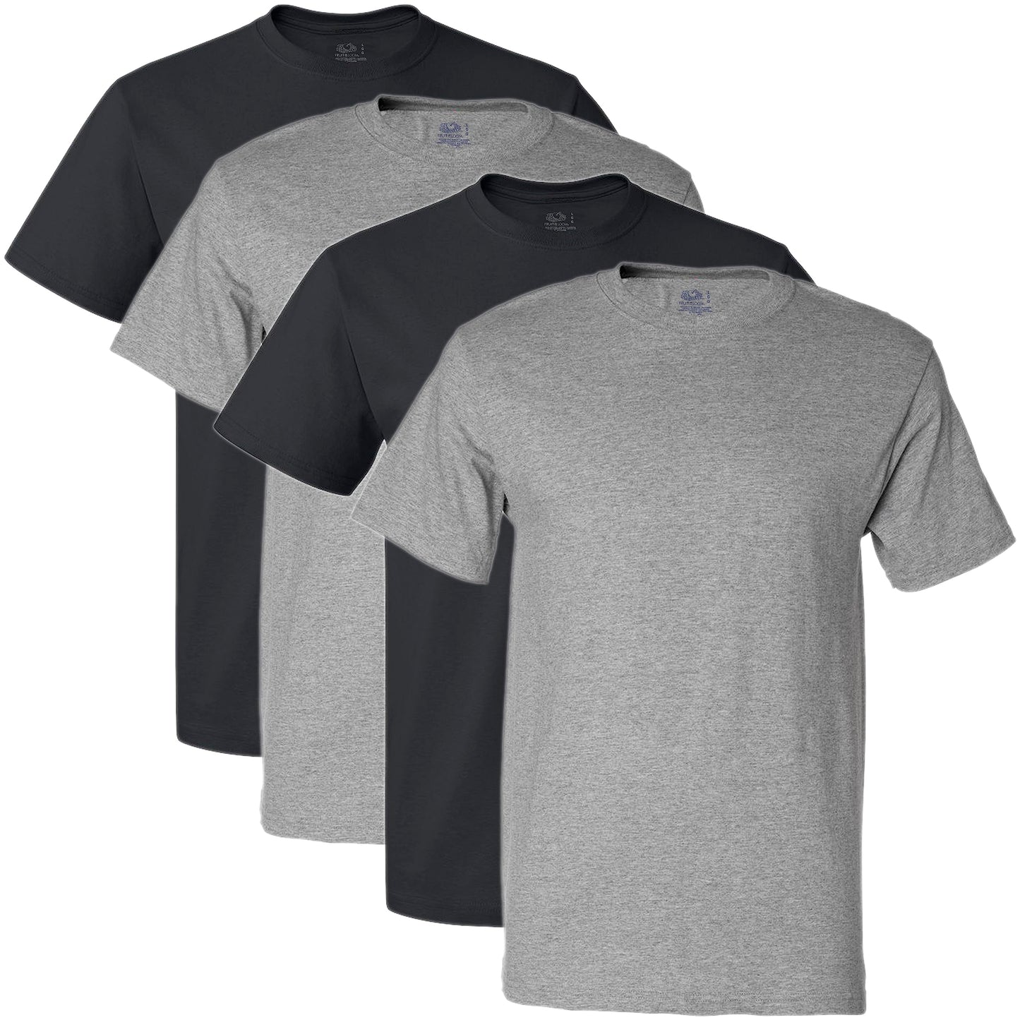 Fruit of the Loom Men's Crew Neck T-Shirt Multipack, Black/Grey (5 Pack), X-Large